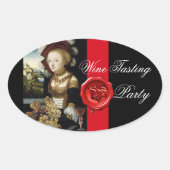 ANTIEK DRUIVENWIJNBELASTINGPARTIJ WAX SEAL OVALE STICKER (Voorkant)