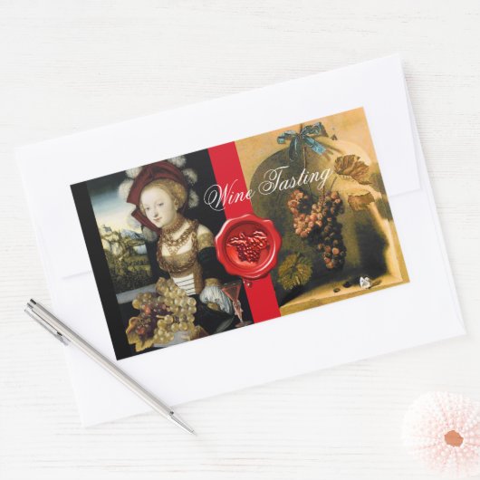 ANTIEK DRUIVENWIJNBELASTINGPARTIJ WAX SEAL RECHTHOEKIGE STICKER (Envelop)