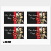 ANTIEK DRUIVENWIJNBELASTINGPARTIJ WAX SEAL RECHTHOEKIGE STICKER (Vel)