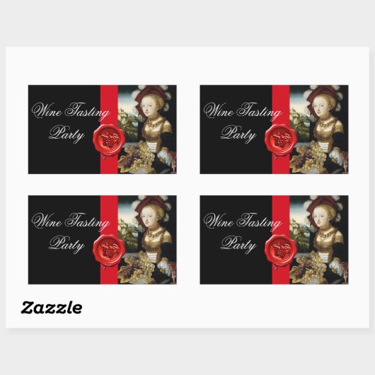 ANTIEK DRUIVENWIJNBELASTINGPARTIJ WAX SEAL RECHTHOEKIGE STICKER (Vel)