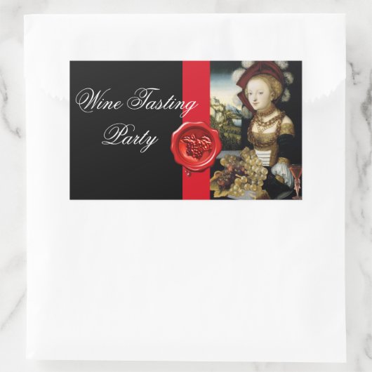 ANTIEK DRUIVENWIJNBELASTINGPARTIJ WAX SEAL RECHTHOEKIGE STICKER (Tas)