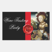 ANTIEK DRUIVENWIJNBELASTINGPARTIJ WAX SEAL RECHTHOEKIGE STICKER (Voorkant)