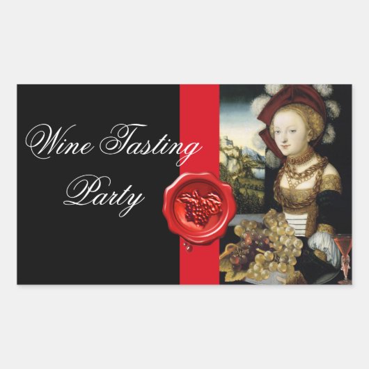 ANTIEK DRUIVENWIJNBELASTINGPARTIJ WAX SEAL RECHTHOEKIGE STICKER (Voorkant)