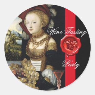 ANTIEK DRUIVENWIJNBELASTINGPARTIJ WAX SEAL RONDE STICKER