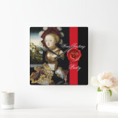 ANTIEK DRUIVENWIJNBELASTINGPARTIJ WAX SEAL VIERKANTE KLOK (Huis)