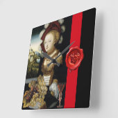 ANTIEK DRUIVENWIJNBELASTINGPARTIJ WAX SEAL VIERKANTE KLOK (Hoek)