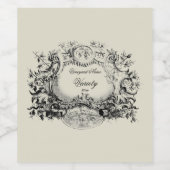 Antiek druivenwijncartouche wijnlabel Sjabloon Wijn Etiket (Enkel label)