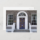 Antiek Dublin-deuropees briefkaart, Merrion-plein Briefkaart (Voorkant / Achterkant)