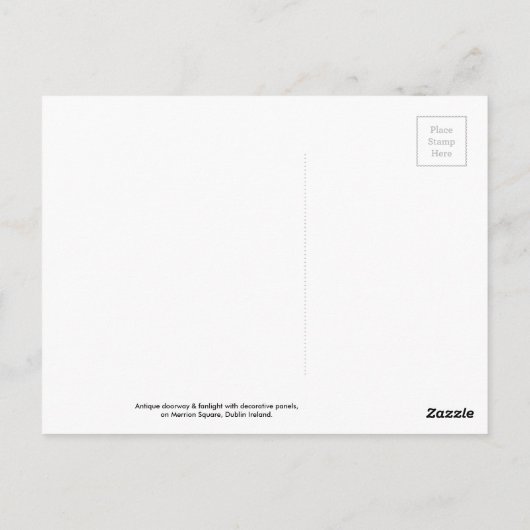 Antiek Dublin-deuropees briefkaart, Merrion-plein Briefkaart (Achterkant)