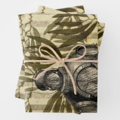 Antiek duikhelm en zeewier inpakpapier vel (In situ)