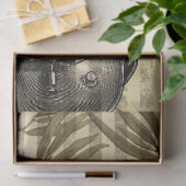 Antiek duikhelm en zeewierontkoppeling tissuepapier (Geschenk)