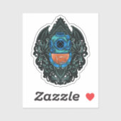 Antiek duikhelm met haai sticker (Vel)