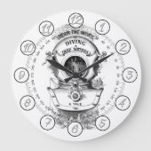 Antiek duikhelm nautisch grote klok (Voorkant)