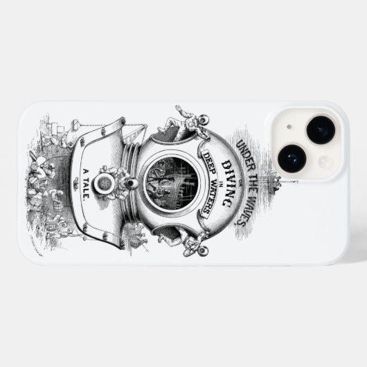Antiek duikhelm nautische zwart-wit Case-Mate iPhone case (Achterkant (horizontaal))