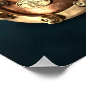 Antiek duikhelm van diep Zee Poster (Hoek)