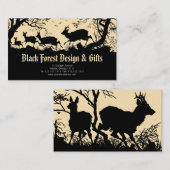Antiek Duits / Oostenrijks Visitekaartje met deer (Voorkant / Achterkant)
