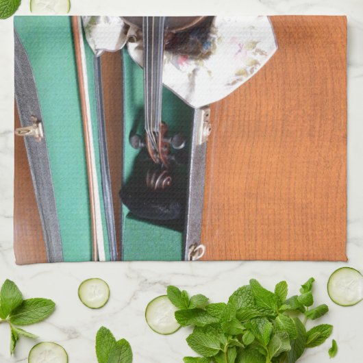 Antiek Duits Violin Theedoek (Gevouwen)