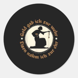 Antiek  Duitse gouden embleem Silhouette Quot Ronde Sticker