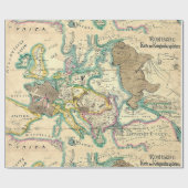 Antiek Duitse kaart van Europa Cadeaupapier (Vlak)