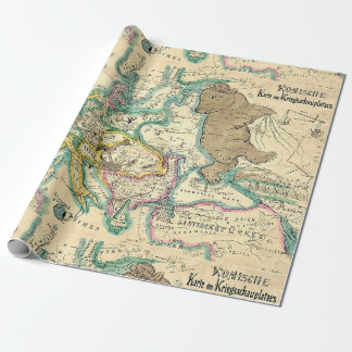 Antiek  Duitse kaart van Europa Cadeaupapier