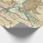 Antiek Duitse kaart van Europa Cadeaupapier (Hoek)