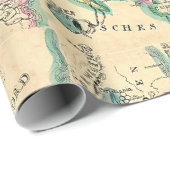 Antiek Duitse kaart van Europa Cadeaupapier (Rol Hoek)