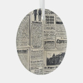 Antiek Duitse krantenadvertenties 1917 Glas Ornament (Voorkant Rechts)