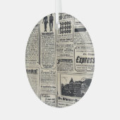 Antiek Duitse krantenadvertenties 1917 Glas Ornament (Voorkant links)