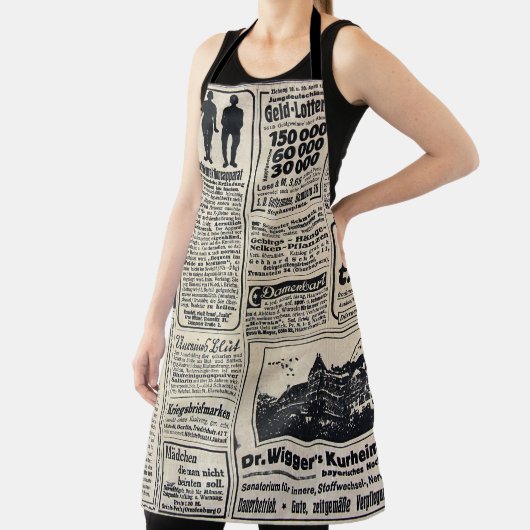 Antiek Duitse krantenadvertenties 1917 Schort (Insitu)