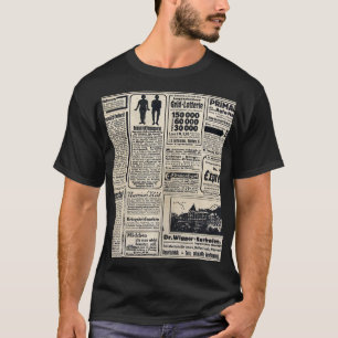 Antiek Duitse krantenadvertenties 1917 T-shirt