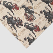 Antiek Duitse nachten in Armor en wapenschilden Tissuepapier (Detail)