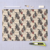 Antiek Duitse nachten in Armor en wapenschilden Tissuepapier (Craft)