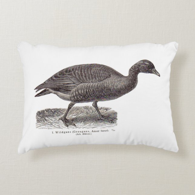 antiek Duitse vogelpers Wildgans wild gans Accent Kussen (Voorkant)