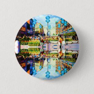 Antiek Duitsland München Stadspoort Karistor Ronde Button 5,7 Cm