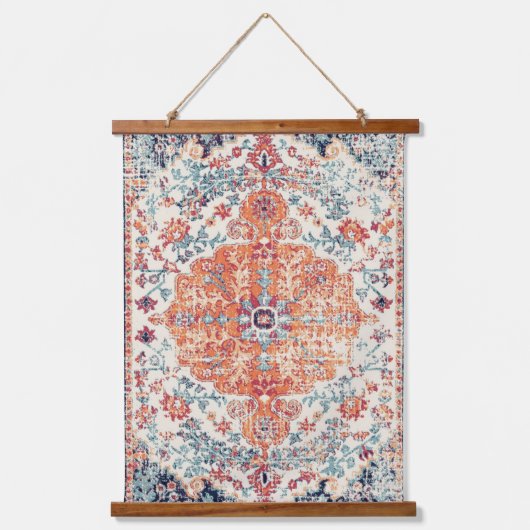 Antiek Dull Sinaasappel Boho Etnische Perzische Ta Hangend Wandkleed (Voorkant)