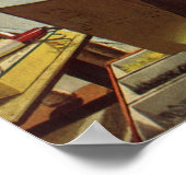 Antiek echtpaar met tuingereedschap poster (Hoek)