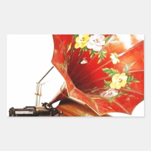 Antiek Edison Home Phonograph Novelty Gifts Rechthoekige Sticker (Voorkant)