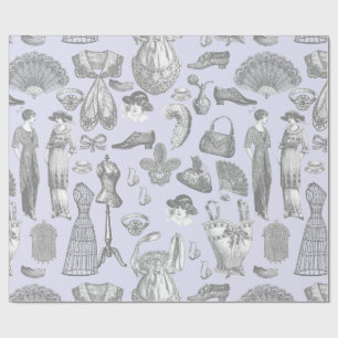 antiek Edwardiaanse  mode dames paarse Cadeaupapier