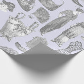 antiek Edwardiaanse  mode dames paarse Cadeaupapier (Hoek)