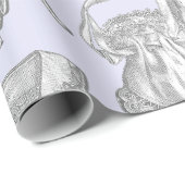 antiek Edwardiaanse  mode dames paarse Cadeaupapier (Rol Hoek)