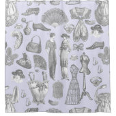 antiek Edwardiaanse  mode dames paarse Douchegordijn (Voorkant)