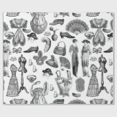 antiek Edwardiaanse mode Dames Wit Cadeaupapier (Vlak)