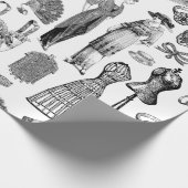 antiek Edwardiaanse  mode Dames Wit Cadeaupapier (Hoek)