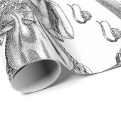 antiek Edwardiaanse  mode Dames Wit Cadeaupapier (Rol Hoek)