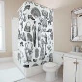 antiek Edwardiaanse mode Dames Wit Douchegordijn (In situ)