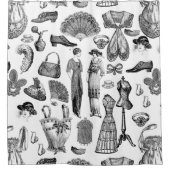 antiek Edwardiaanse  mode Dames Wit Douchegordijn (Voorkant)