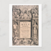 Antiek eerste editie, pagina King James Bible Briefkaart (Voorkant)
