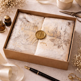 Antiek efemera tissuepapier