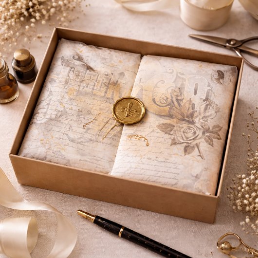 Antiek efemera tissuepapier