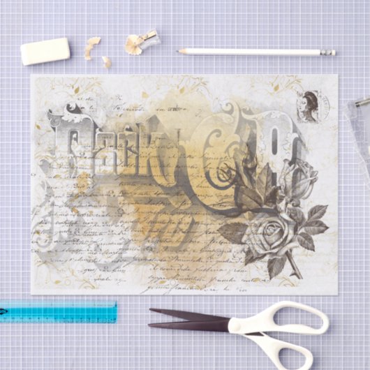 Antiek efemera tissuepapier (Craft)